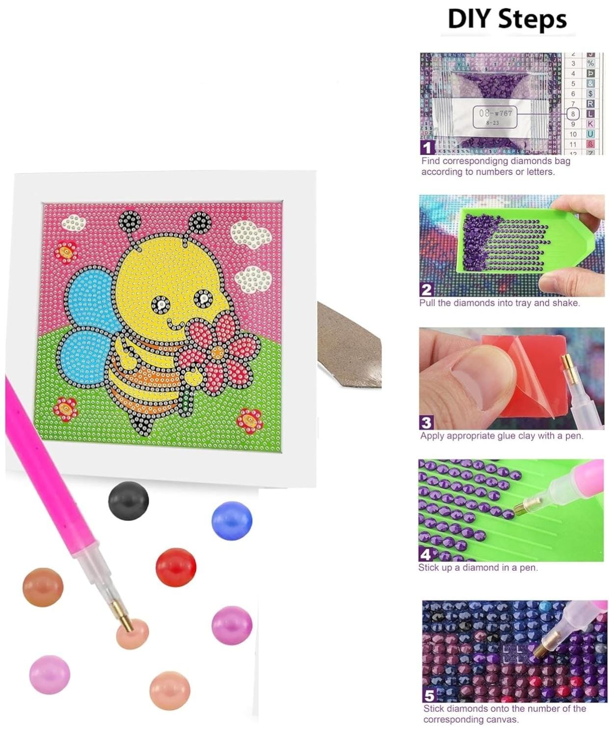DIY 5D Diamond Painting Kit ( Honey bee )