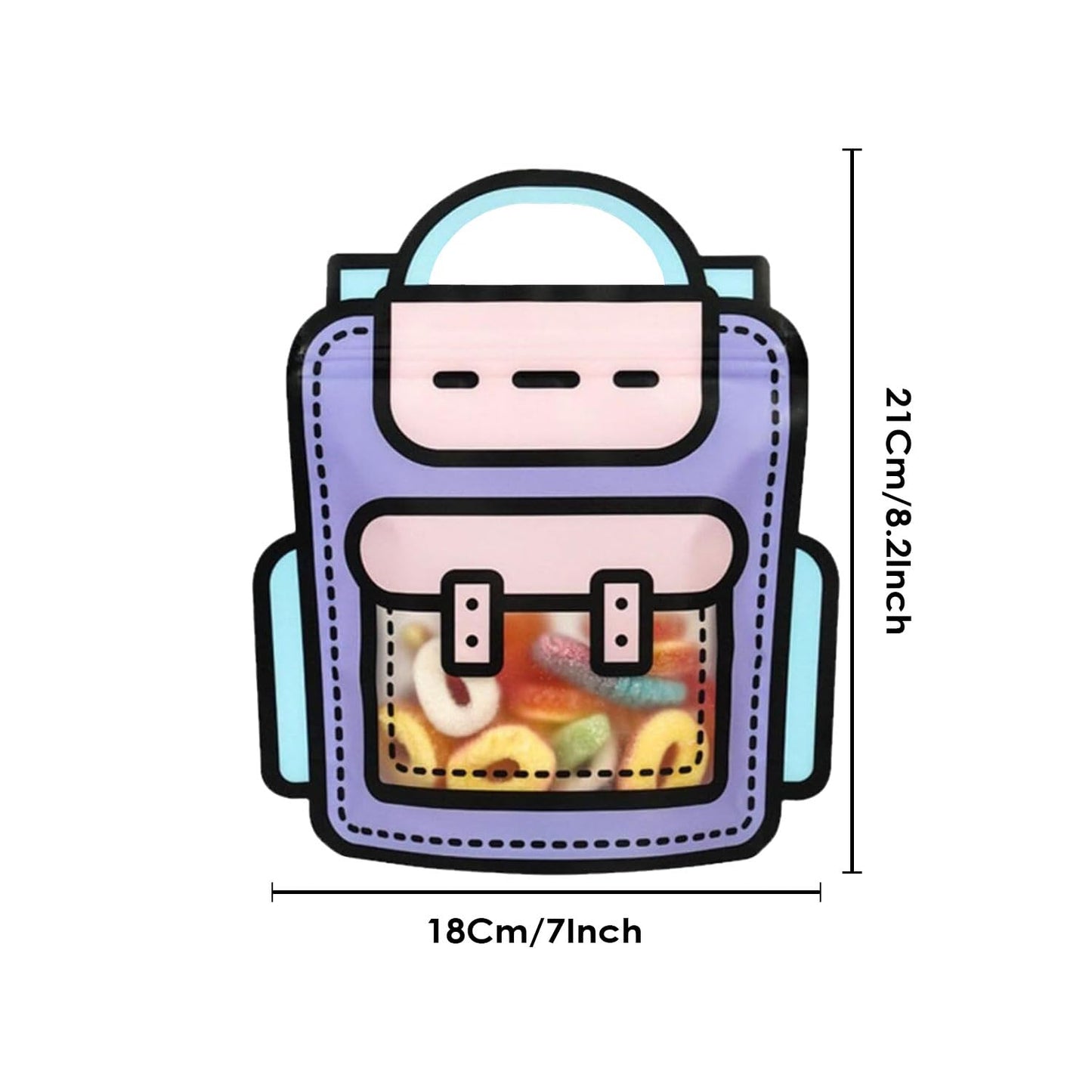 School Bag Themed Zipper Bags